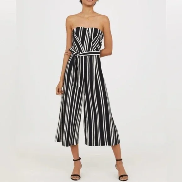 H&M Black and white Bandeau Jumpsuit - Picture 1 of 4